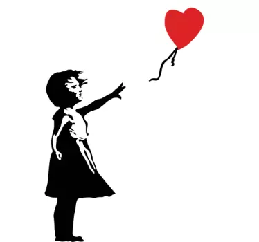 Pige med en ballon banksy wallsticker - TenStickers