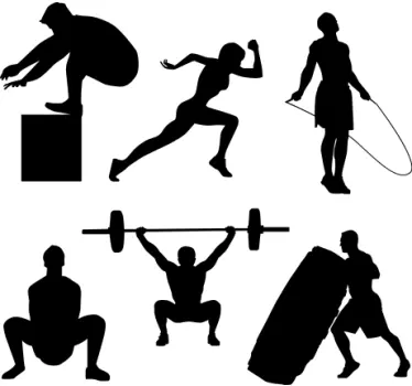 Træne fitness vægte folk mærkater - TenStickers