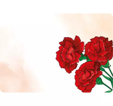Elegante nellikeblomster klistermærke til bærbar - TenStickers