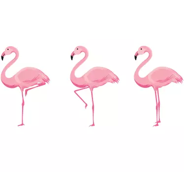 Pink flamingoer fugl klistermærke - TenStickers