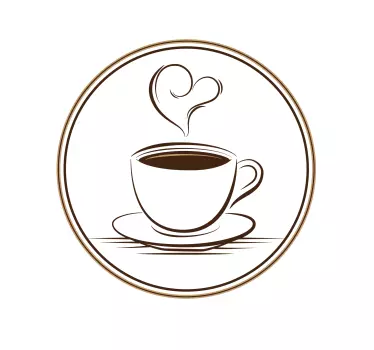 Elegant kop kaffe med hjerteservicemærkat - TenStickers
