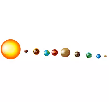 Solsystem nærhed til sol vintage rejse mærkat - TenStickers