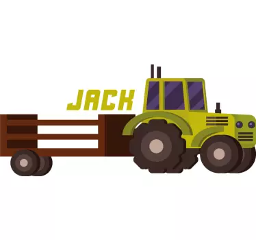 Navn i trailer traktor legetøjsmærkat - TenStickers