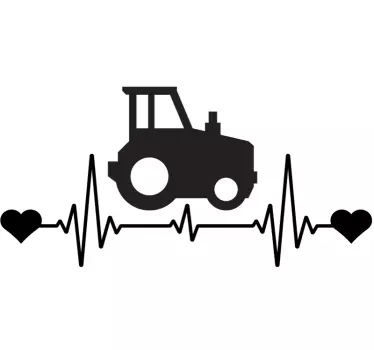 Traktor puls klistermærke til bil - TenStickers