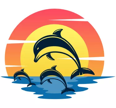 Delfin solnedgang klistermærke til campingvogn - TenStickers