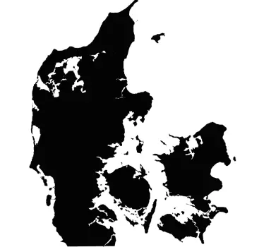 Monocolour danmark kort vægoverføringsbillede - TenStickers