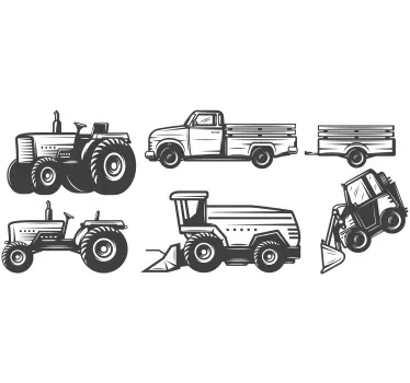 Traktor tegningspakke legetøjsmærkat - TenStickers