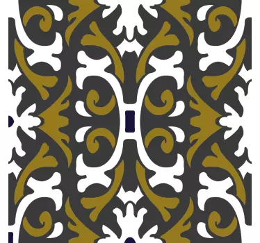 Vintage beige blomsterfliser fliser overførsel - TenStickers