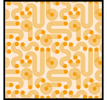 Orange geometriske fliser overfører mærkat - TenStickers
