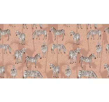 Zebra og palmer brune mærkater til møbler - TenStickers