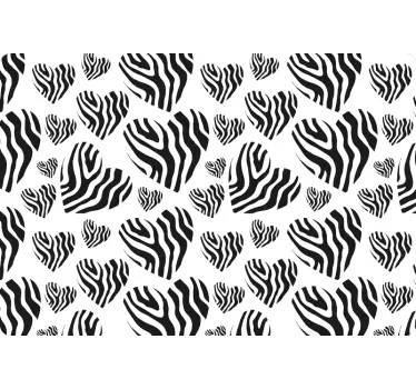 Klistermærke til bærbar zebra hjerte emblem - TenStickers