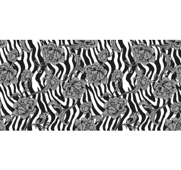 Zebra print og dekorative blomsteroverføringsbilleder til møbler - TenStickers