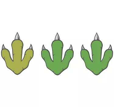 Grøn dinosaur fodspor drage væg klistermærke - TenStickers