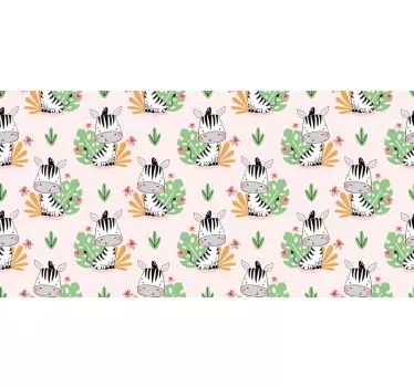 Smuk zebra til mærkater til børn - TenStickers