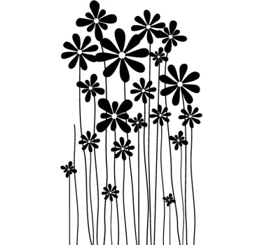 Wallstickers blomster høje margueritter - TenStickers