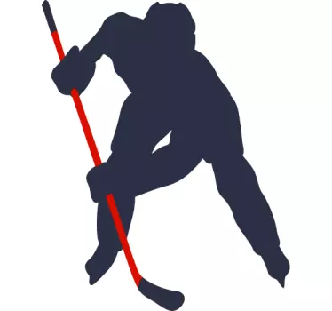 Ishockeyspiller silhuet vægoverføringsbillede - TenStickers