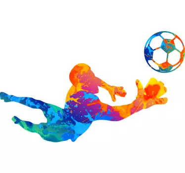 Regnbue fodbold målmand fodbold klistermærke - TenStickers