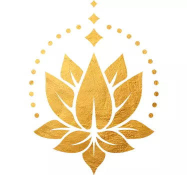 Gylden lotus blomst væg indretning - TenStickers