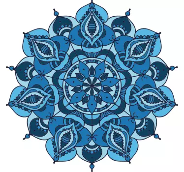 Lotusblå mandala blomsterindretning - TenStickers
