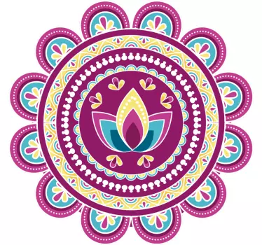 Lotus i mandala blomster vægindretning - TenStickers