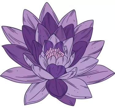 Lotus lilla blomst væg indretning - TenStickers