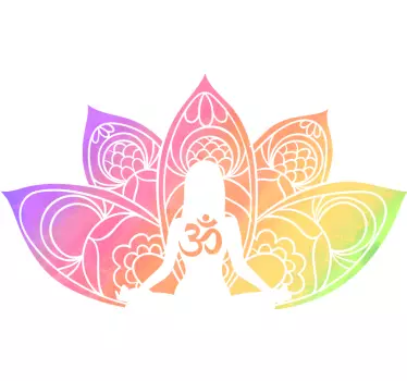 Lotus flerfarvet yoga symbol blomst væg indretning - TenStickers