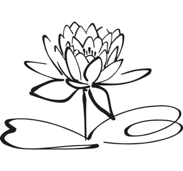 Minimalistisk lotusblomst vægindretning - TenStickers
