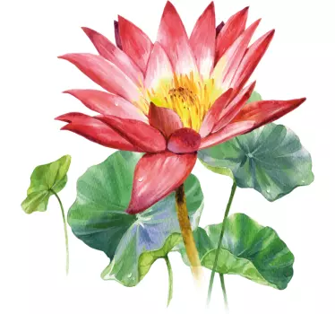 Lotus akvarel blomst væg indretning - TenStickers