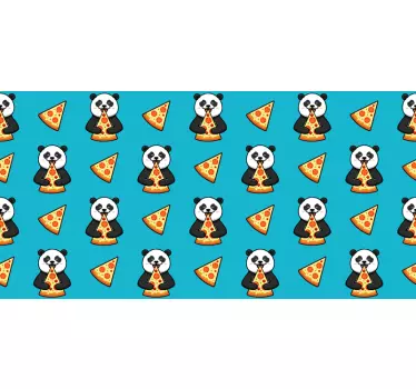 Panda spiser pizza mærkat til møbler - TenStickers