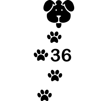 Brugerdefineret antal hund og hund pote print beholder mærkat - TenStickers
