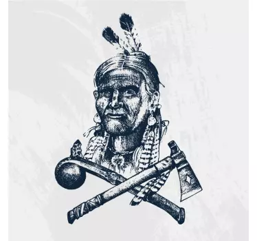 Portræt af indfødt kriger wallsticker dyr - TenStickers