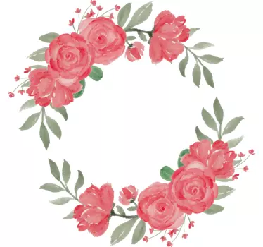 Pæon cirkel blomst væg indretning - TenStickers