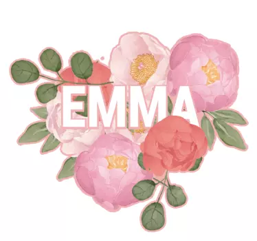 Pæonavn blomsterklistermærke - TenStickers