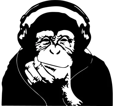 Tænkende abe banksy vinyl kunst - TenStickers