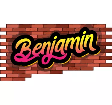 Mur og navn graffiti bymærkat - TenStickers
