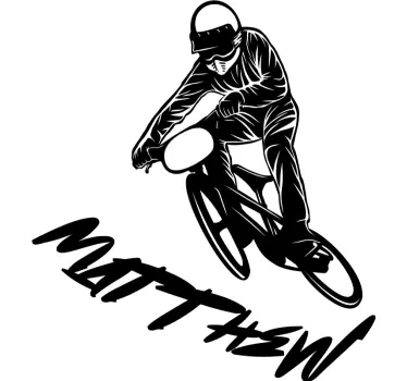 Graffiti navn med cykel bymærkat - TenStickers