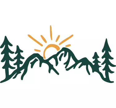 Bjerge med solen natur klistermærker - TenStickers