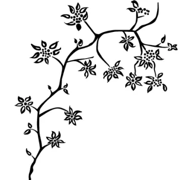 Klistermærke med blomsterstamme træ - TenStickers
