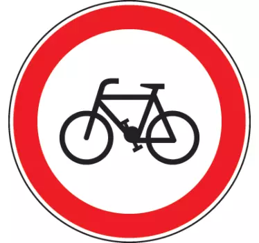 cykel skilt sticker - TenStickers