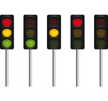 Vej trafiklys væg klistermærke - TenStickers