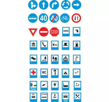 Trafikvejskilte vægklistermærker - TenStickers