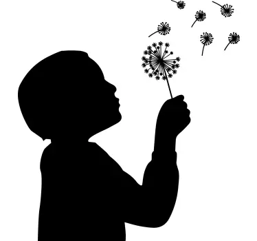 Mælkebøtte og silhuet person blomst væg indretning - TenStickers