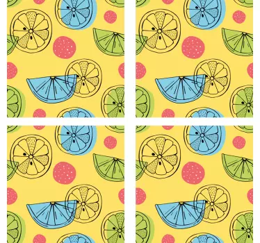 Citrusfrugter fliser vinyl overførsel - TenStickers