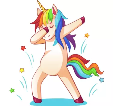 Dabbing enhjørning wallsticker - TenStickers