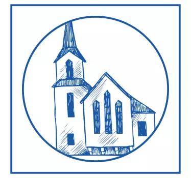 Wallsticker dyr charmerende kirke kontur - TenStickers