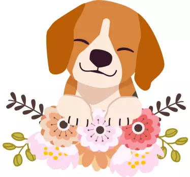 Hund beagle liggende hund klistermærke - TenStickers