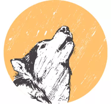 Husky og træhundens klistermærke - TenStickers