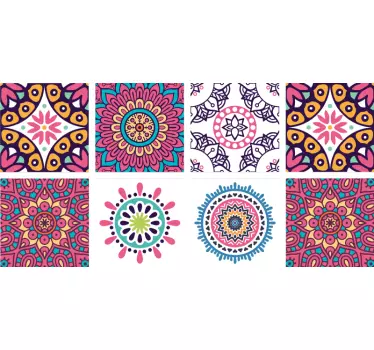 Flerfarvede mandala fliser overførsel - TenStickers