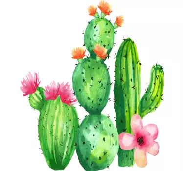 Blomstrende stor kaktus blomst vægoverføringsbillede - TenStickers