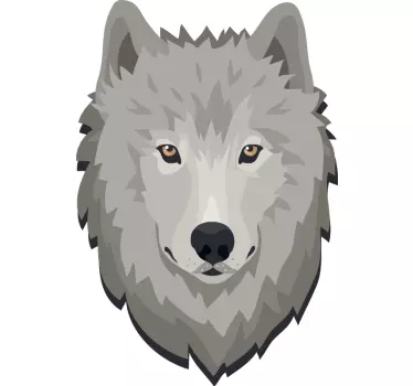 Ulv tegning grå ulv med gule øjne klistermærke - TenStickers